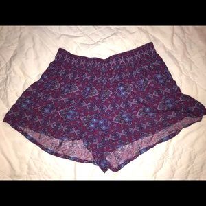 Super Cute Purple Designed Flowy Shorts-Size L!